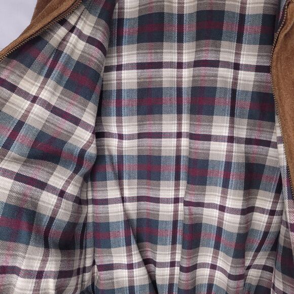 Polo Ralph Lauren Suede Jacket Mens Small Flannel Lined Leather Bomber Vintage - Picture 8 of 16